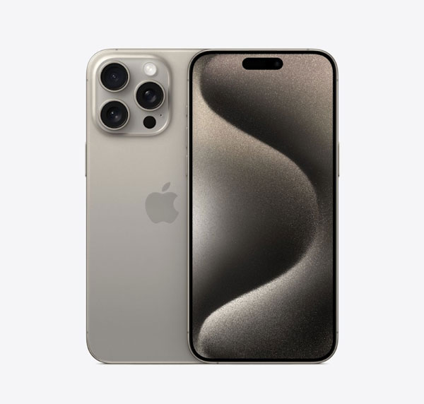Hình ảnh mặt trước và sau của iPhone 15 Pro Max Titan Tự Nhiên
